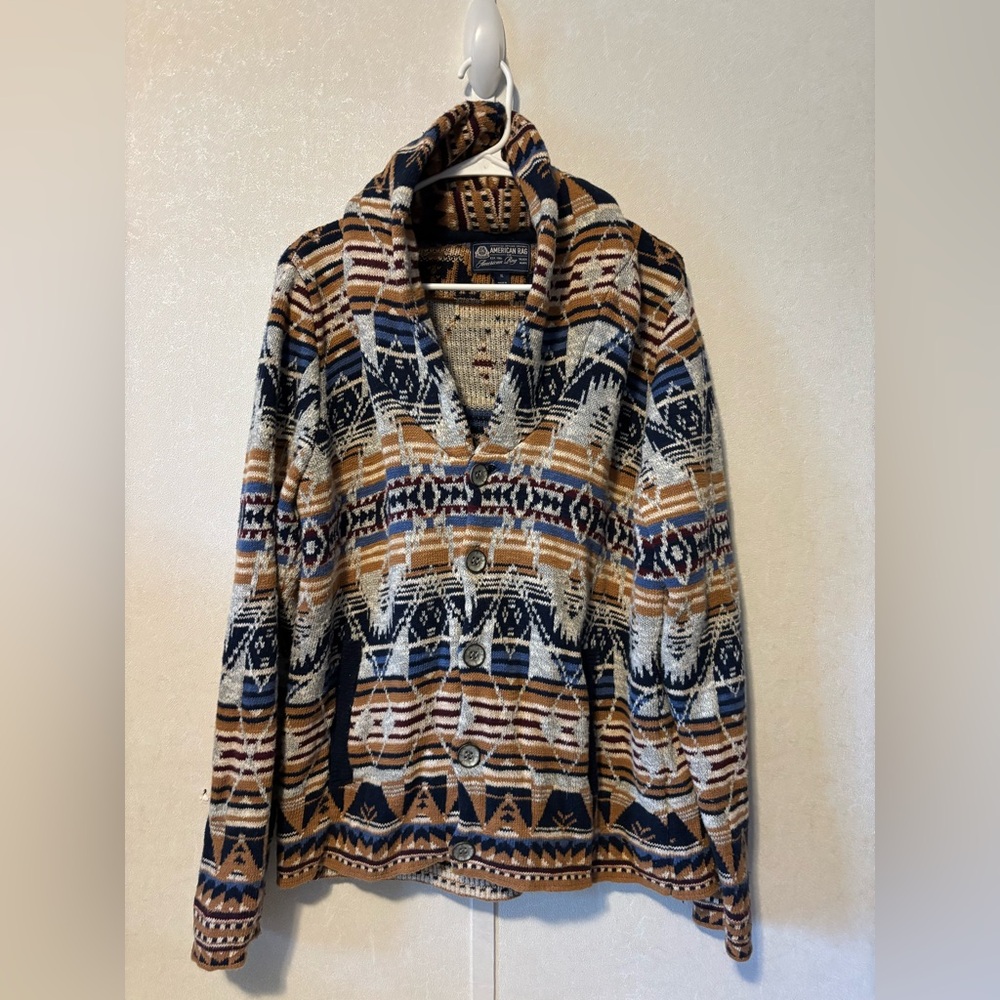 American Rag | Aztec Patterned Button-Up Cardigan | Size XL